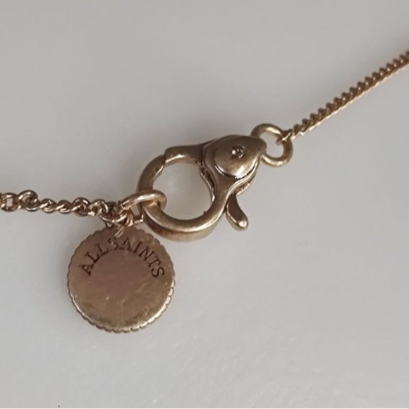 All Saints Necklace Dana Pearl Bar Necklace Gold - Picture 10 of 14